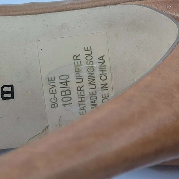BCBGeneration Evie Tan Leather Peep Toe Stiletto Heel Pumps Size 10B - Picture 12 of 12